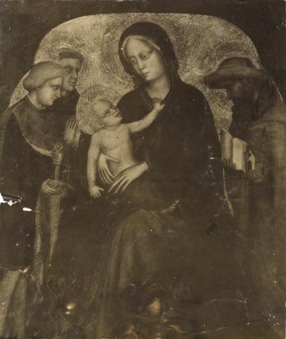 Anonimo — Zanino di Pietro - sec. XIV/ XV - Madonna con Bambino e santi — insieme